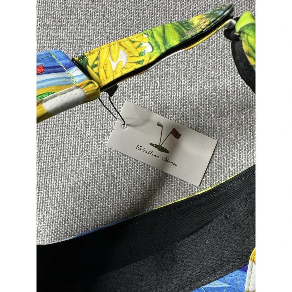 Valentino Dixon Women's Golf Adj. Performance Visor Sunflowers Scenic Landscape.